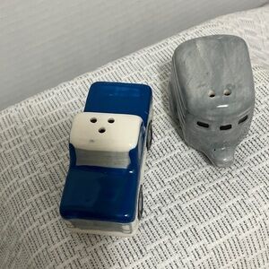 Blue and Gray Ceramic Salt and Pepper Shakers